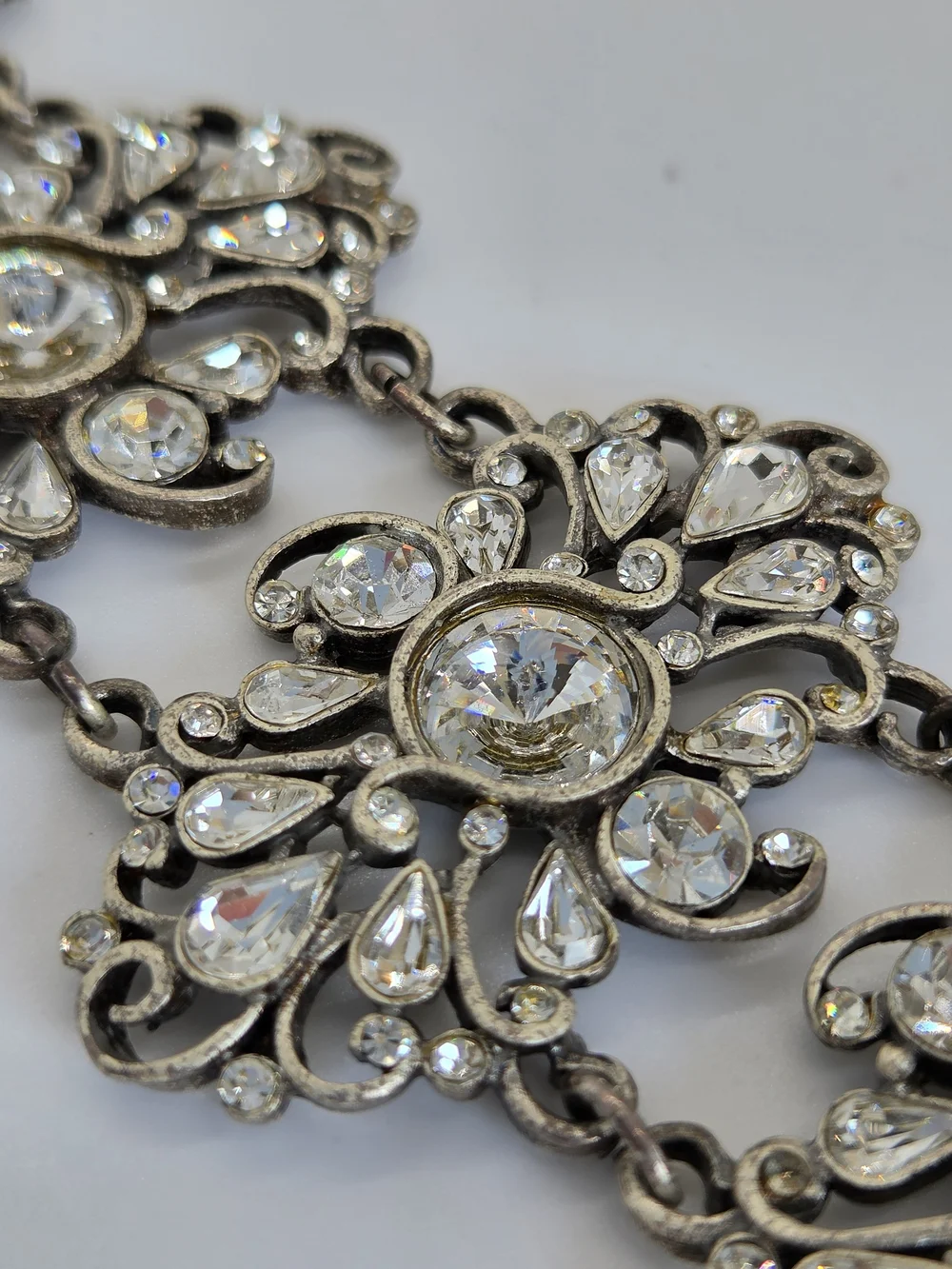 Vintage, Sweet Romance Swarvoski Crystal Floral Link Bracelet